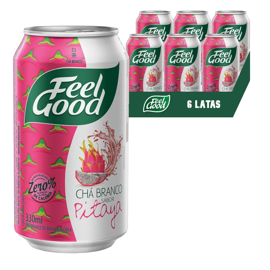 Chá Branco com Pitaya FEEL GOOD 330ml (6 Latas)