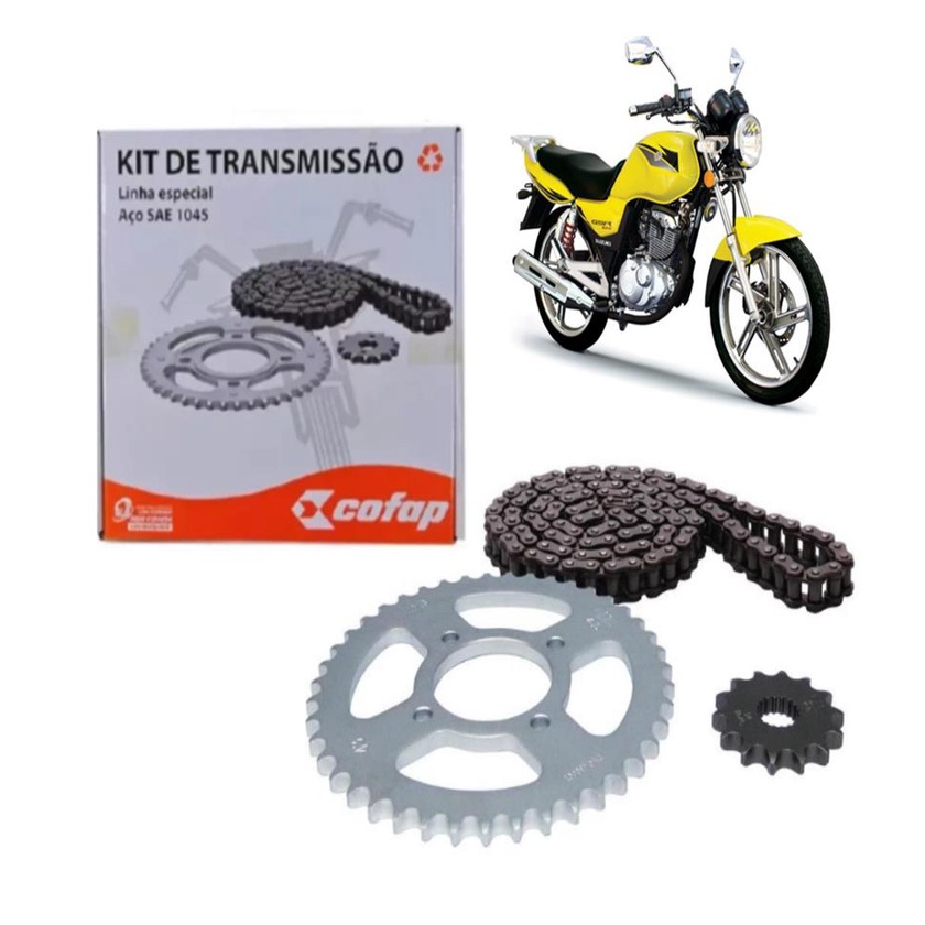 Kit Relacao Tracao Transmissao Suzuki Yes Intruder Katana 125 1999 2000 2000 2001 2002 2003 2004 2005 2006 2007 2008 2009 2010 2010 2011 2012 2013 2014 2015 2016 2017 Original Cofap