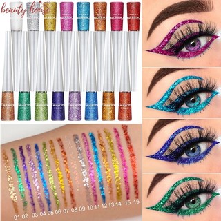 Cmaadu 16 Cores Diamante Glitter Pó Delineador Líquido Universal Multifuncional Durável Lantejoulas Coloridas Lápis De O
