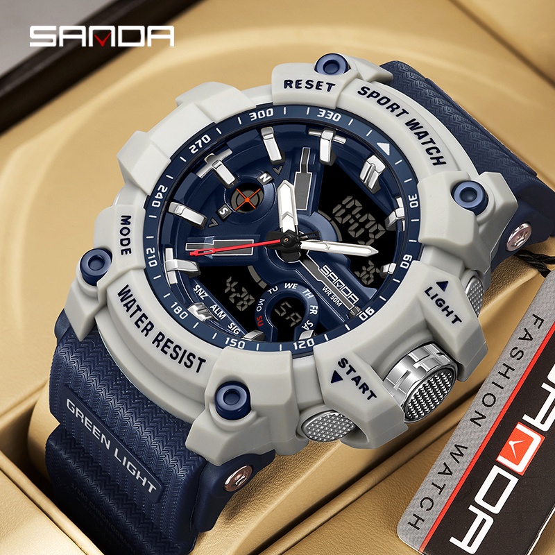 Sanda Fall-resistant Military Multi-display Discagem Luminosa De Quartzo De Luxo SD3179-15