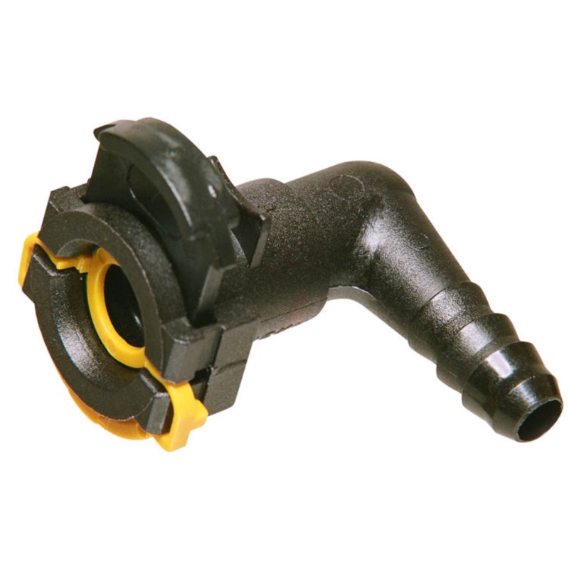 Conector Engate Rápido Sistema Combustível Flange Tampa Bomba 90° 5/16" Trava Amarela