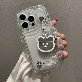 Caixa Transparente TPU Redmi 12 12c Nota 11 10 9 11s 9s 10s 10 10A 10C 9 9A 9C 9T Mi 11 Lite POCO M3 X3 NFC Pulseira Espelho Pérola De Urso De Corrente Airbag À Prova De Choque Macia