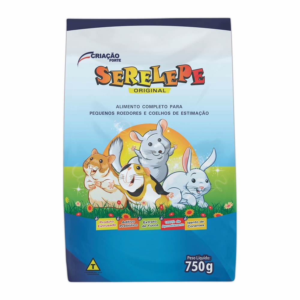 Ração Serelepe - Pássaro Forte - 750G (Coelho, Chinchila, Hamster e Outros Roedores)