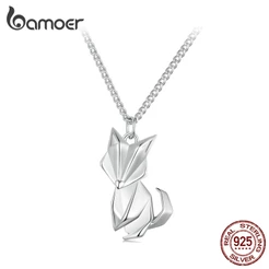 Bamoer 925 Colar De Prata Little Fox Jóias De Moda Para Mulheres BSN319