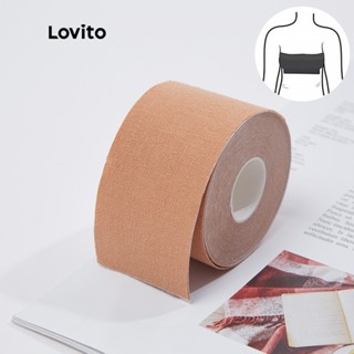 Lovito 2PCS Acessório de Lingerie Casual Liso Básico de Enrolar Invisível L18X346(Damasco)