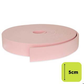Eva Flexível 5cm - Rodapé Moldura Autocolante Boiserie Roda Meio ( valor por metro ) 5cLiso-Rosa