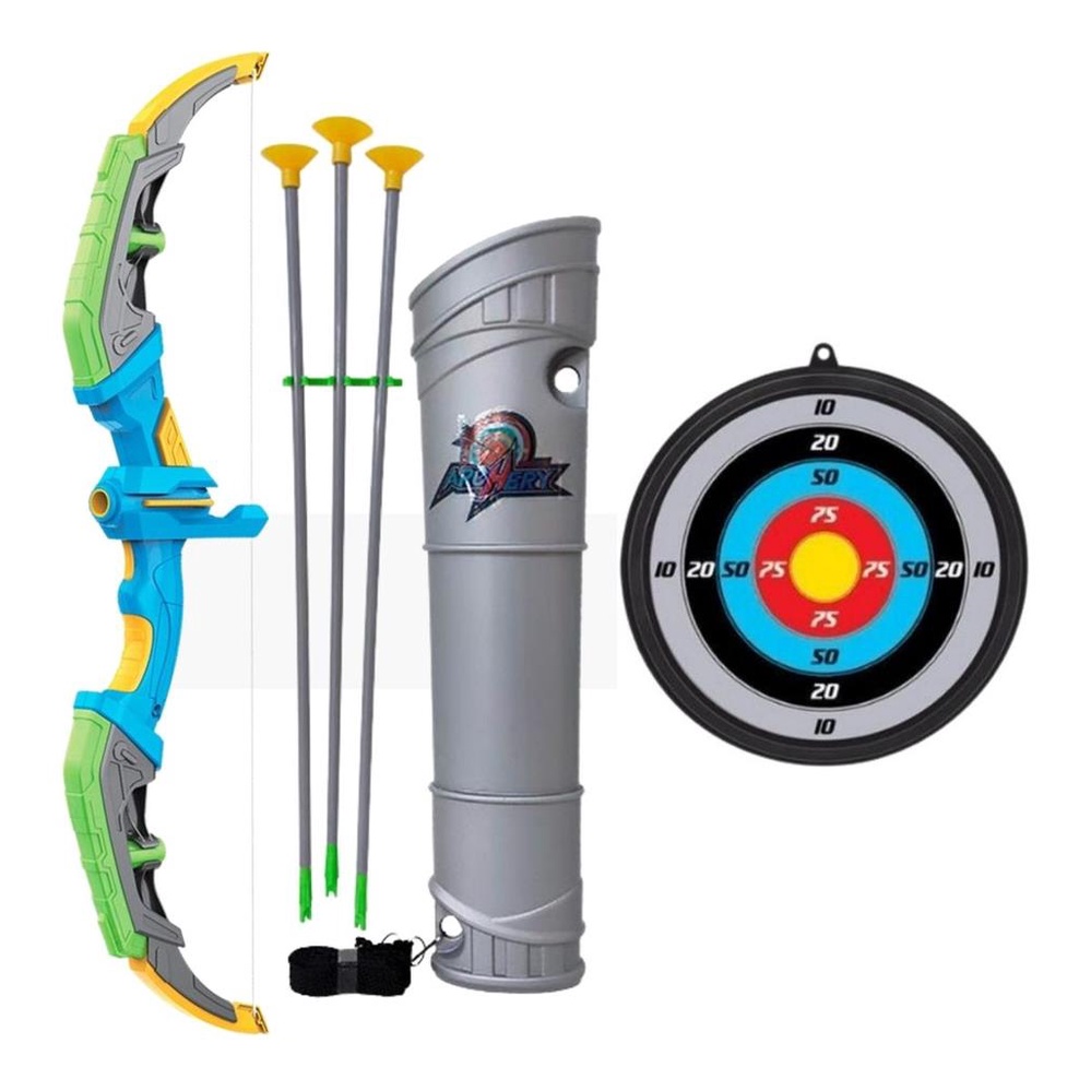 Brinquedo Arco E Flecha Radical Meninos Com Luz Alvo Flechas