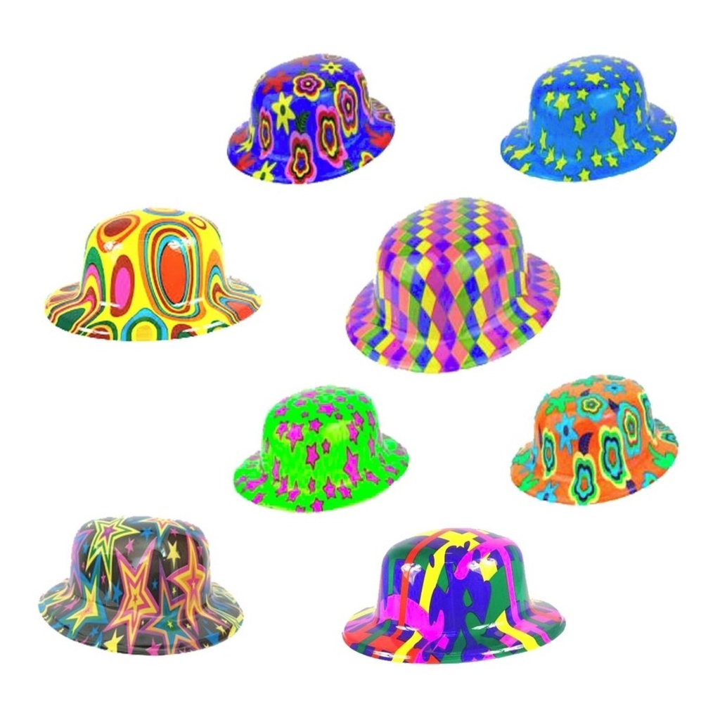 Chapéu Festa Coquinho Cores e Estampas Sortida Carnaval - Kit 10 Unid Casamento Balada Lembrancinha