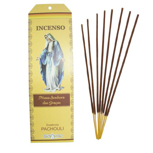 Incenso em Vareta de Nossa Senhora das Graças com Aroma de Patchouli em Oferta na Shopee