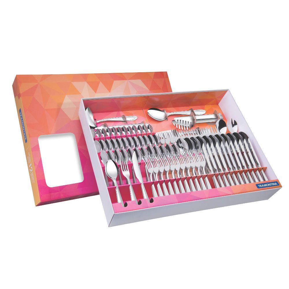 Faqueiro Tramontina 66906/890 Laguna 91 Peças Inox em Oferta na Shopee