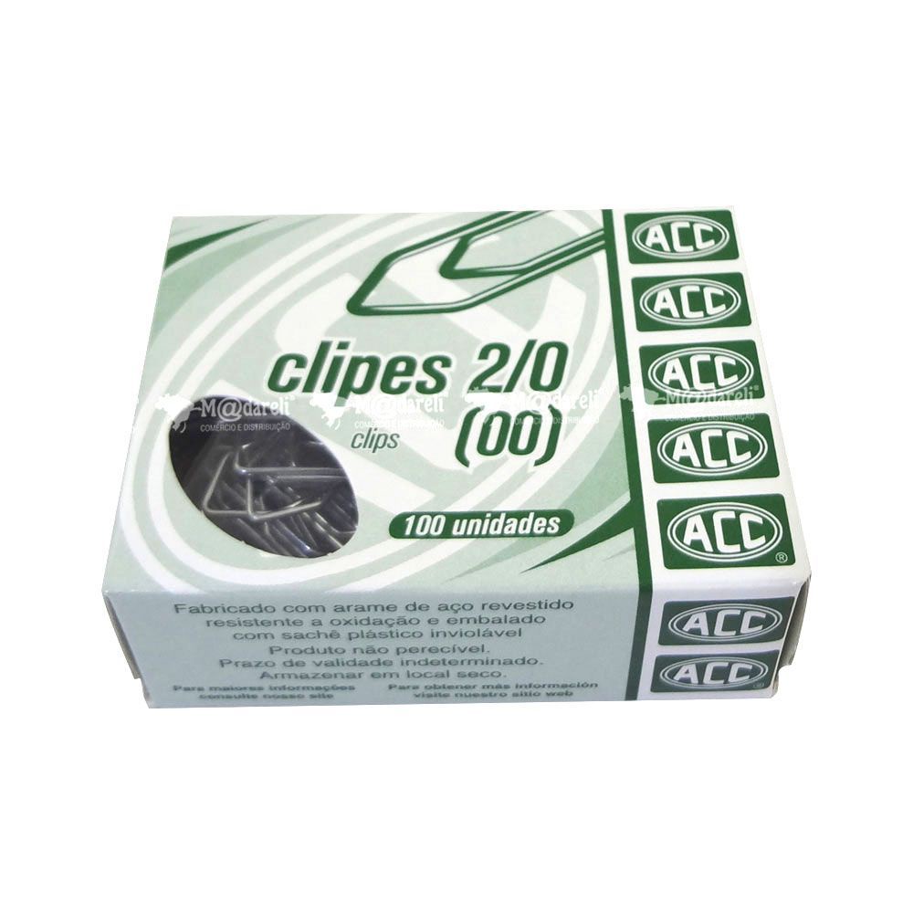 Caixa Clips Aço Galvanizado 2/0 100 Unidades Acc
