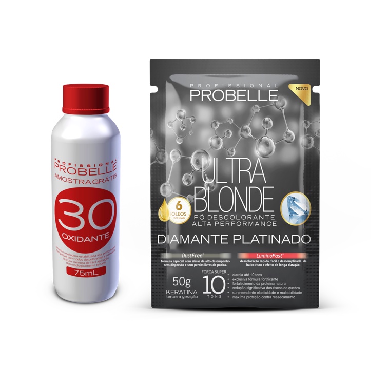 Kit mini pó descolorante diamante + OX PROBELLE em Oferta na Shopee