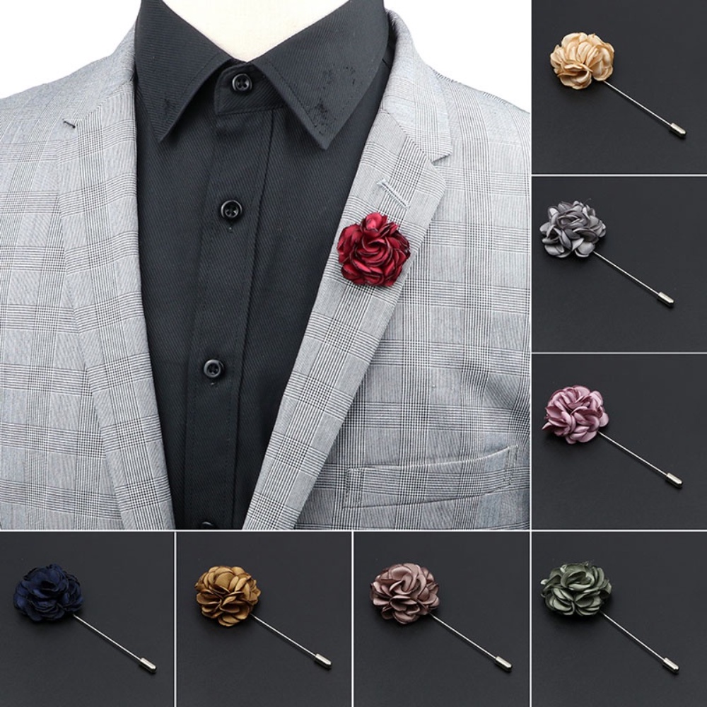 Broches Artesanais Masculinos Broche Floral Camisa Fato De em Oferta na Shopee
