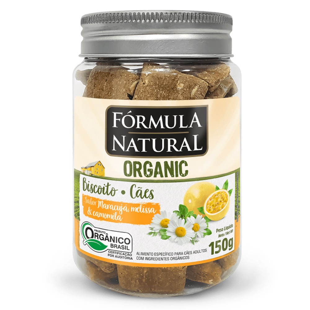 Biscoito Para Cães Fórmula Natural Organic Maracujá, Melissa e Camomila - 150g em Oferta na Shopee