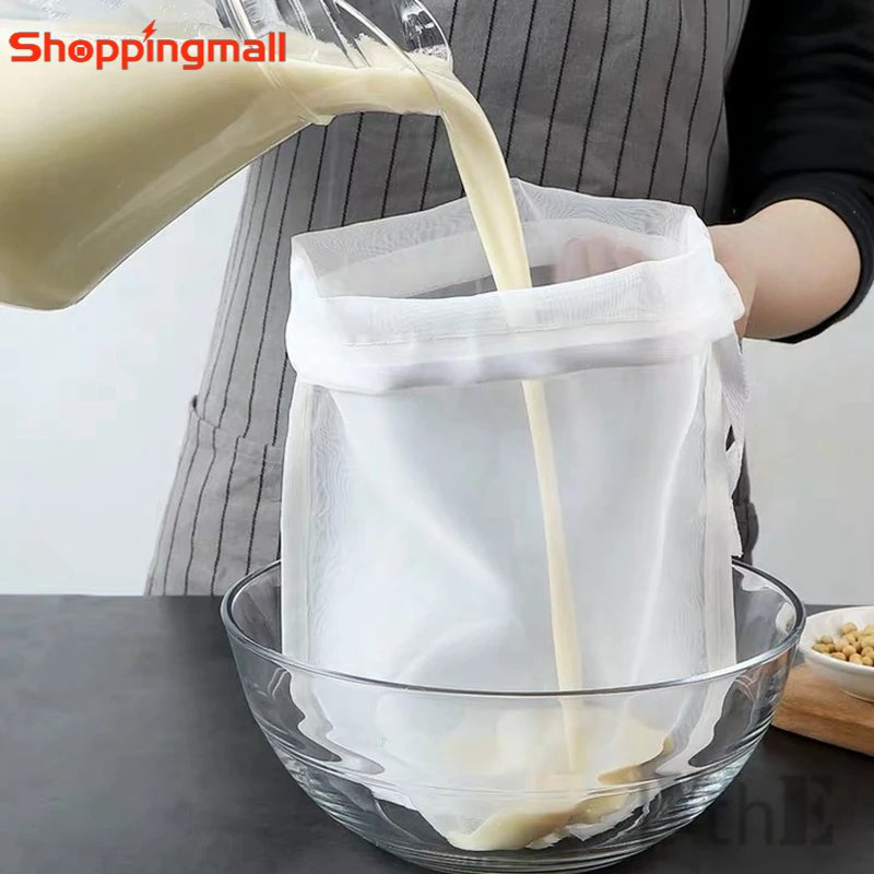 [Preço Por Atacado] Sacos De Cozinha De Qualidade Premium Filtro Drawstring/Suco De Soja Portátil Reutilizável Chá Café 100 Mesh em Oferta na Shopee