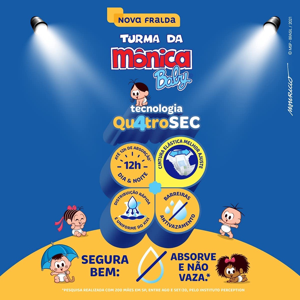 Detalhes do Fralda Turma da Mônica Baby - P/M/G/XG/XXG - escolha seu tamanho
