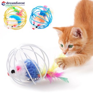 DREAMFOREST 6cm Funny Feather Wand Mouse Cage Toy Cat Teaser Pet Suprimentos Para Brincar Brinquedos De Treinamento Cor Aleatória P6Q2