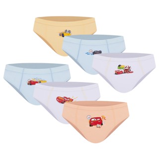 Kit com 6 Cuecas Slip Infantil Carros Disney Trifil