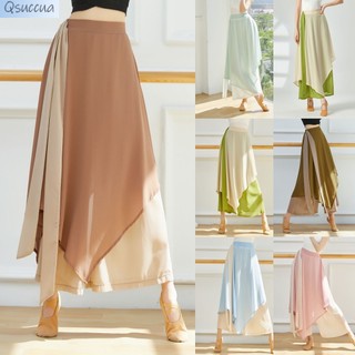 Qsuccua Dança Clássica Para Senhoras Adultas Solta E Elegante Chiffon Culottes Calças De Pernas Larga Prática De Fantasias De Desempenho