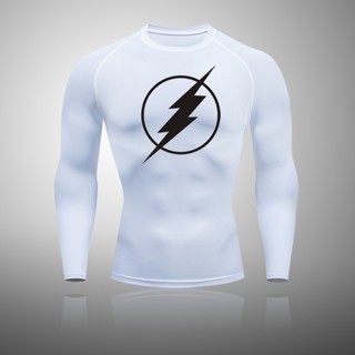 Camiseta Ginástica Manga Longa Compressão Homem Fitness Corrida Esportiva Respirável Rashgard Vestuário