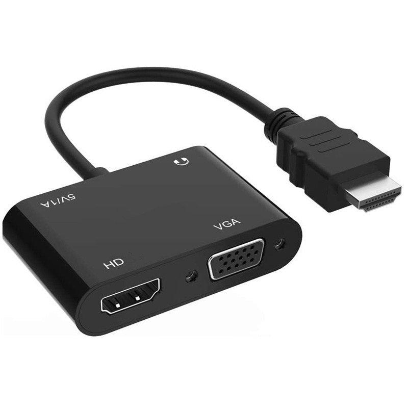 Conversor HDMI Compatível Com TO 4K Hd Vga 1080p Dual Display Ao Mesmo Tempo Áudio De 3,5mm Para Monitor De PC HDTV