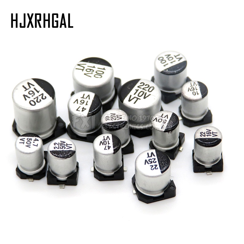 20 Peças/10 capacitor Eletrolítico SMD Alumínio 6.3V 10V 16V 25V 35V 50V 1UF 2.2UF 4.7UF 10UF 47UF 100UF 220UF 330UF 470