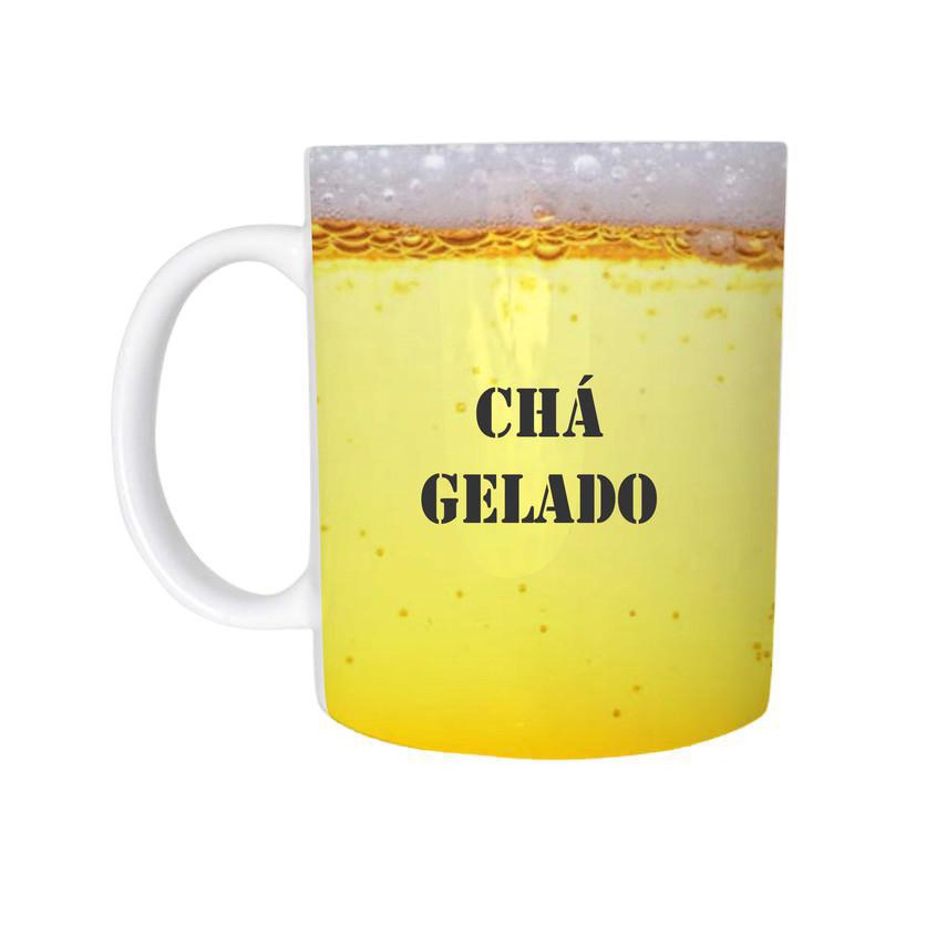 Chá gelado Caneca de Porcelana 325ML Presente cervejeiro. Cerveja Coleção Divertida