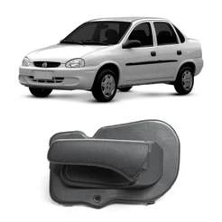 Maçaneta Interna Porta Dianteira Esquerda Classic 2004 A 2016 / Corsa 1994 A 2003 - Cor Grafite