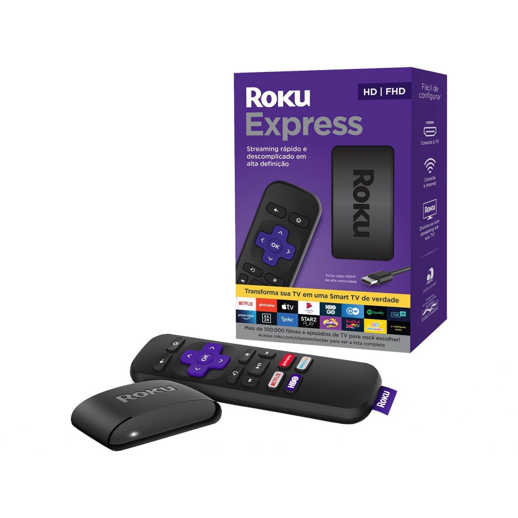 Roku Express Full HD Streaming C/ Controle Remoto - 3930BR