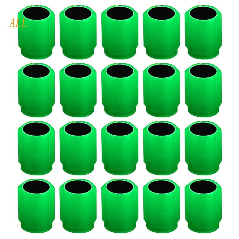 Todos Os 20Pcs Brilhando Tampas Válvulas Fluorescentes Universais Escuras Para Pneus