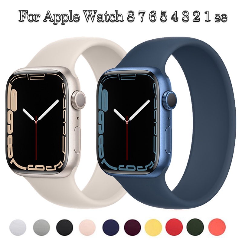 Pulseira De Silicone Solo Loop Banda Compatível Para Apple Watch s10 46 42 44mm 45mm 41mm 40mm iWatch Ultra 49mm Série 9