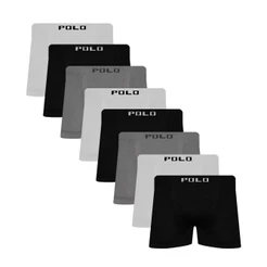 Kit 8 Cuecas Polo Boxer Microfibra Sortido - POLO STAR