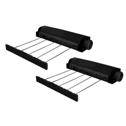 Kit 2 Varal Automático Rotoflex Preto 5 Cordas Retrátil