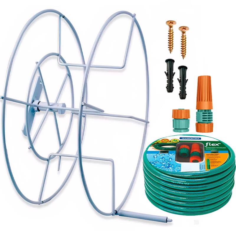 Suporte Enrolador de Mangueira Giratório Grande 30 Metros EVALD em Oferta na Shopee