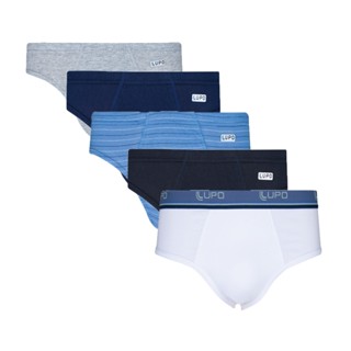 Kit 5 Cuecas Lupo Slip Algodão Varios Modelos