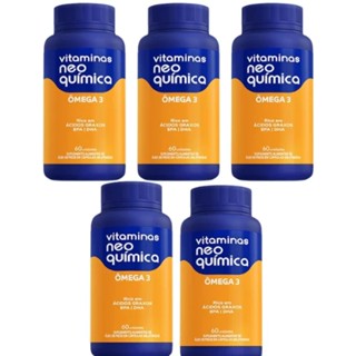 Kit 5 Unidades Ômega 3 1000mg Neo Química 60 Cápsulas Total 300 capsulas