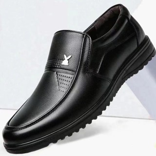 Sapatos De Couro De Tamanho Grande Moda Casual Formal Wear Breathable Slip-On Leather Shoes