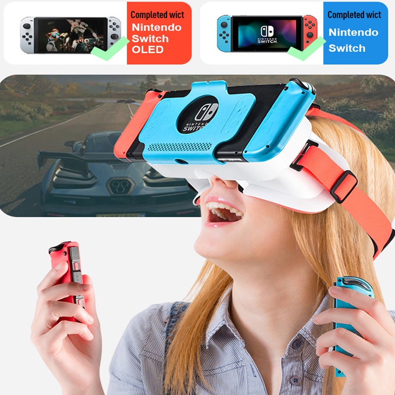 Para NS Switch OLED Game Console VR Fone De Ouvido Óculos Lente HD 3D Realidade Virtual Bandana Nintendo Jogos