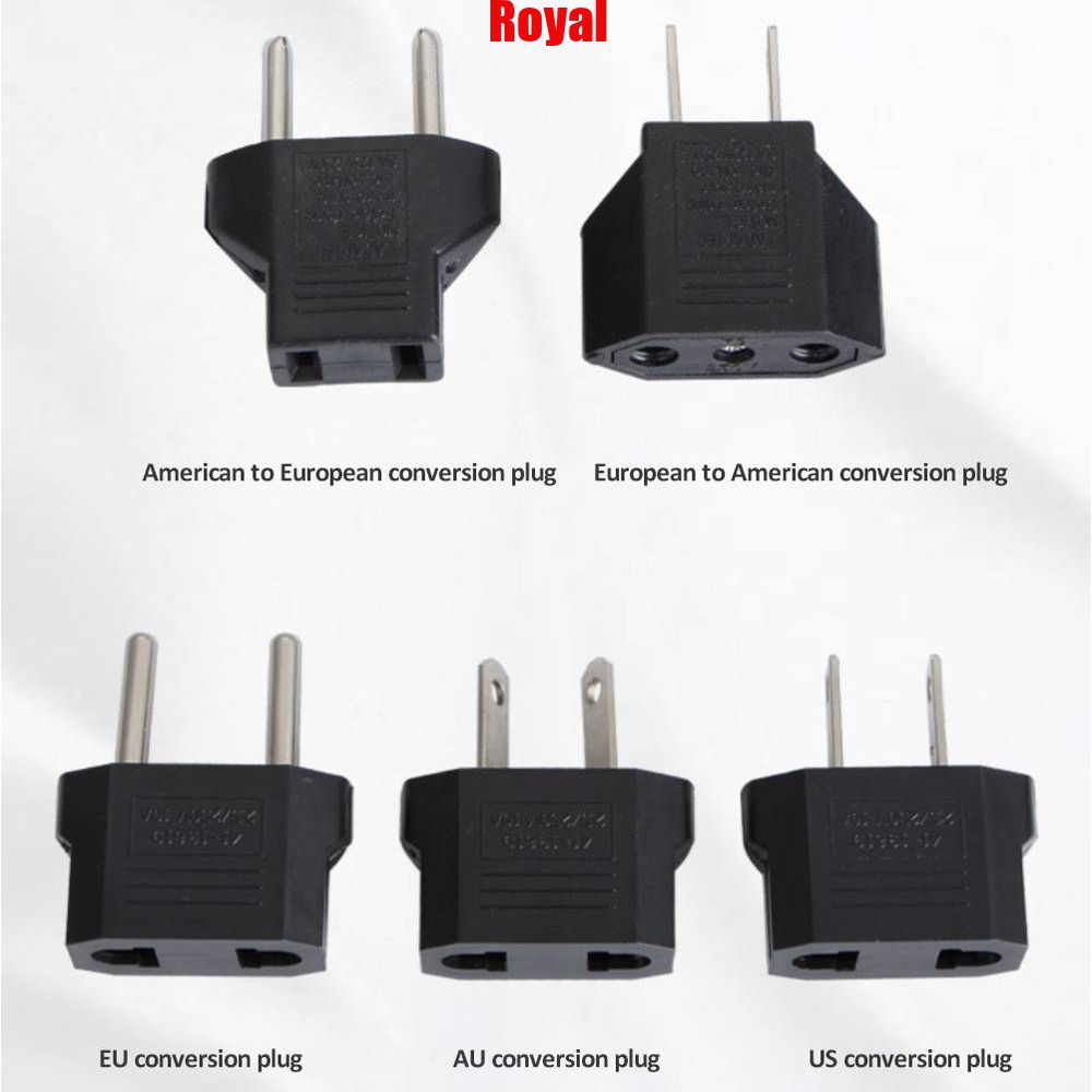 New Ue Plug Adapter Adaptador De Tomada Eua Para A Ue Plug Power Converter Adaptador De Viagem Tomada Sockets Carregador Royal01