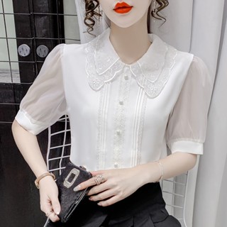 Blusa Branca Para Mulheres Camiseta Pullover De Manga Curta Plus Size Moda Coreana Tops Verão Novo