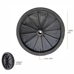 Roda Para Carrinho De Mão Compras Feira 1unid Reforçada