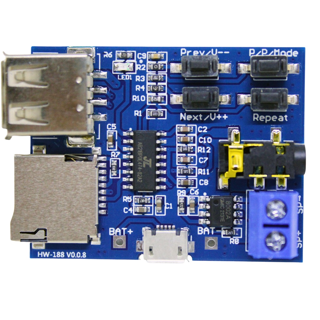 Módulo Amplificador Decodificador de Áudio TFU Disco MP3