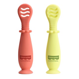 Colheres de Treinamento Fase 1 e 2 com Ventosa Yummy! Coral Fisher Price - BB1188