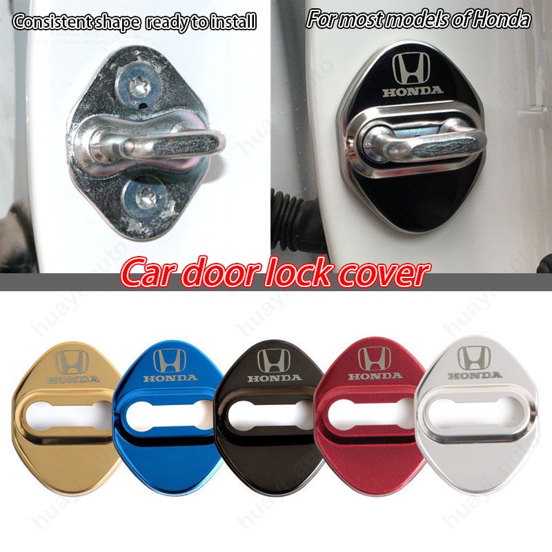 4pcs Honda Porta De Aço Inoxidável Tampa Da Fechadura Do Carro Para Civic Jazz Fit Spirior Accord Vezel Brio Shuttle Cr-V City Hr Acessórios