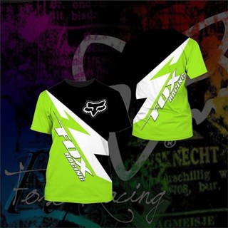 2023 3D Print F1 fox Series Novo Fato De Corrida Esportiva Extrema Confortável Camiseta Solta Estilo Manga Curta