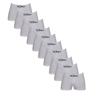 Kit 10 Cuecas Algodão Boxer Sem Costura Cinza - 781