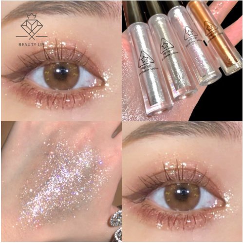 Adicionar Para Comparar A Sombra Líquida Monocromática Fluorescente Perolada Com Brilho Suave Branco/Maquiagem Dos Olhos