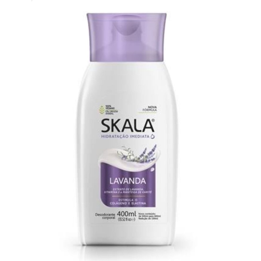 Hidratante Corporal Skala Lavanda 400ml Estimula o Colágeno e Elastina 100% Vegano