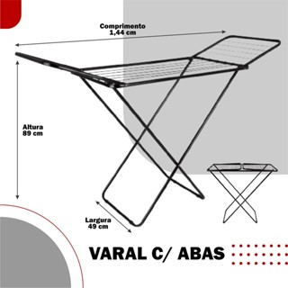 Varal de Chão com Abas Slim Aço Pintado 1,44m - Mor
