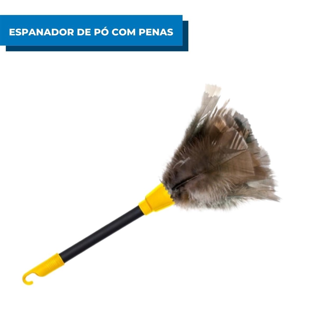 Espanador De Pó Pena Nomo Color 42cm nº 30 Pena de Peru Cabo Plástico Limpador Não Risca Limpa